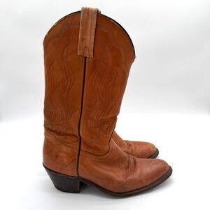 Frye Vintage American Made 3841 Western Cowboy Boots Cognac Brown Leather 10.5